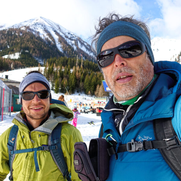 David und Martin am Start der Skitour im Skigebiet Präbichl. Foto: Martin Heppner